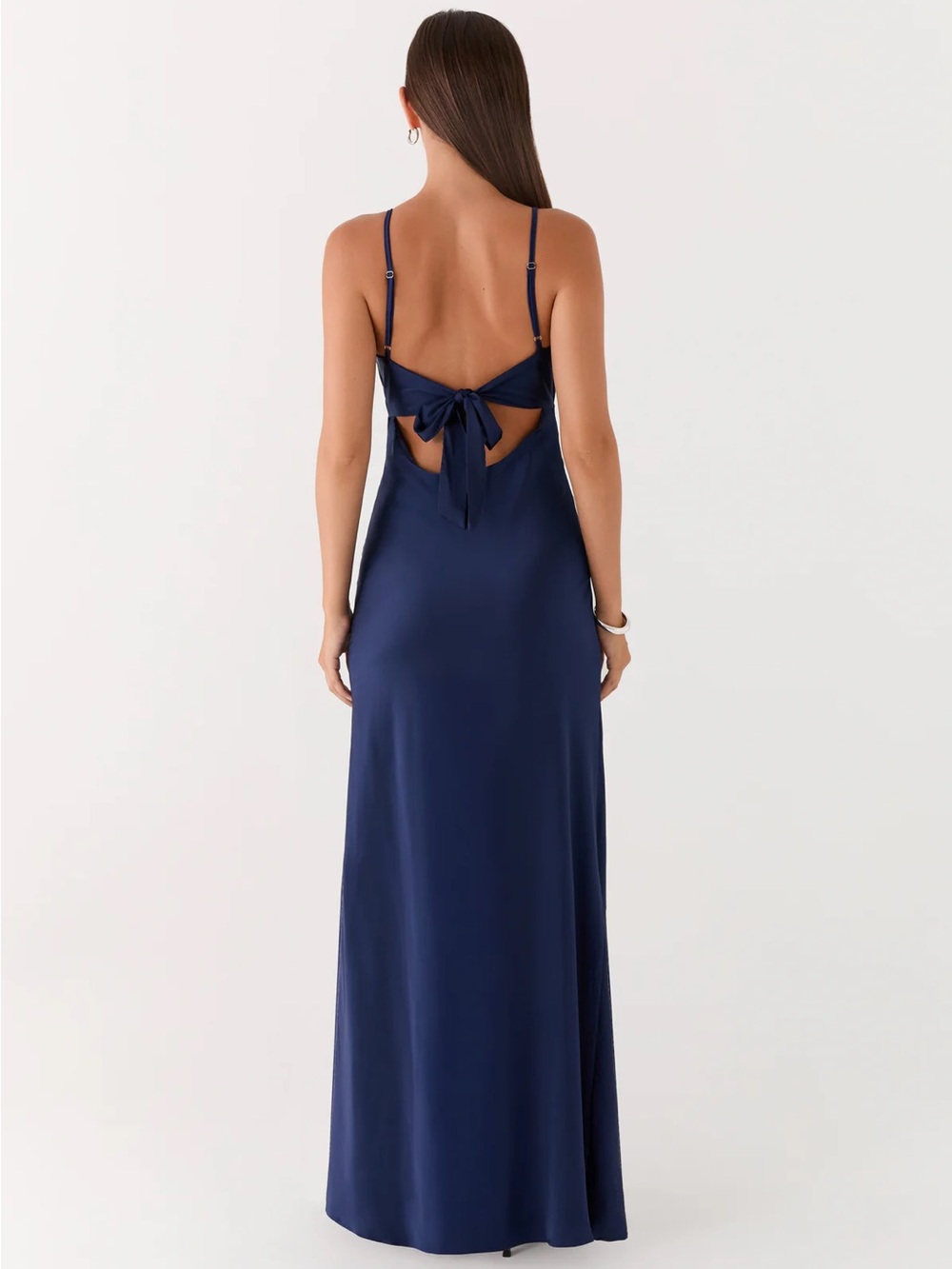 Peppermayo Flora Satin Maxi Dress - Navy - Picture 2 of 3
